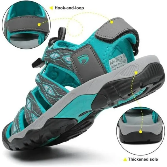 Dannto Womens Hiking Sandals Closed Toe Outdoor Water Shoes Lightweight Summer