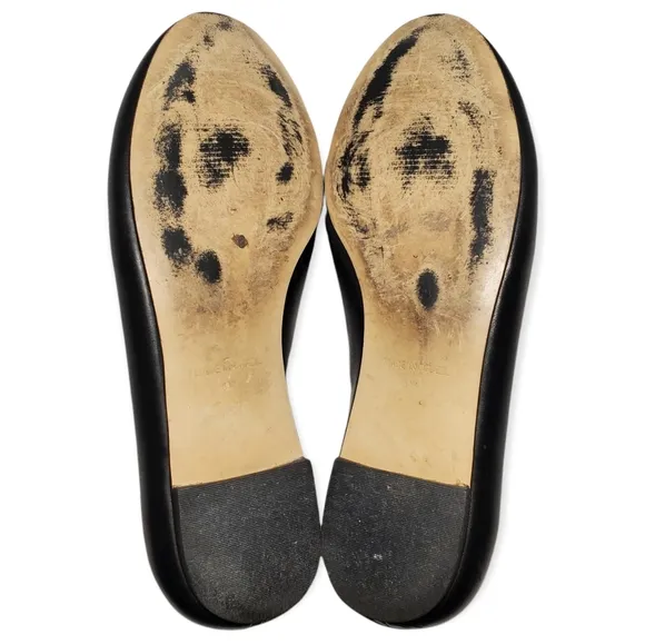 Dansko Ballet Style Rounded Toe Black Leather Flats Size 6 Wide