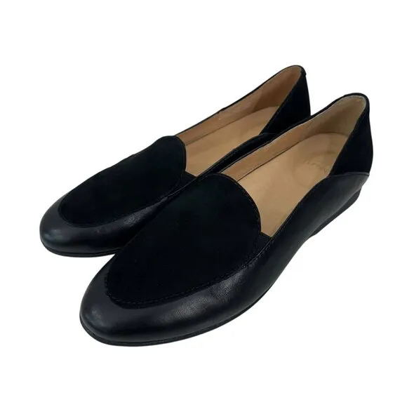 Dansko Black Women Leather &amp; Suede Loafers Size 37 Slip-On Shoes Durable Sole