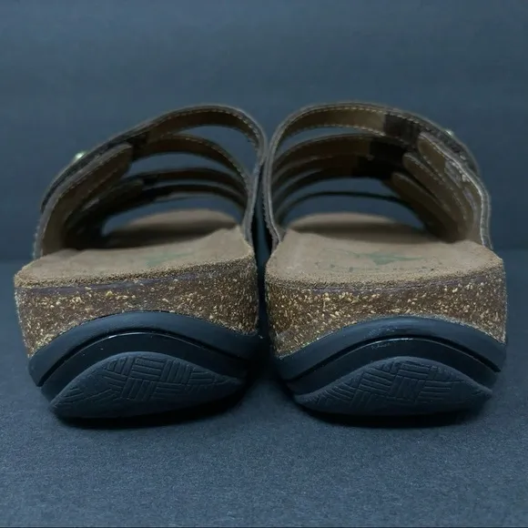 Dansko Janie Slides Leather Bronze Medallion Slide