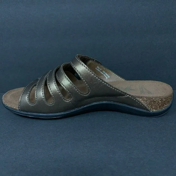 Dansko Janie Slides Leather Bronze Medallion Slide