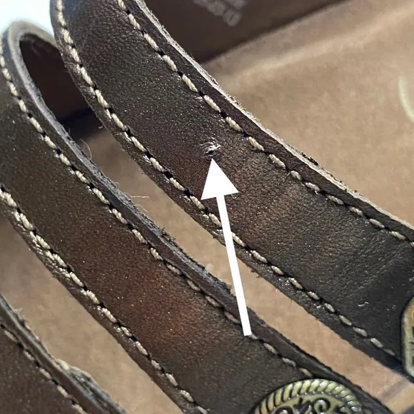 Dansko Janie Slides Leather Bronze Medallion Slide