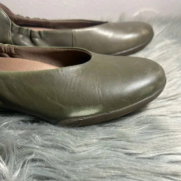 DANSKO Kira Lichen Aniline Calf Women's Green Leather Flats Size EU 38 / US
