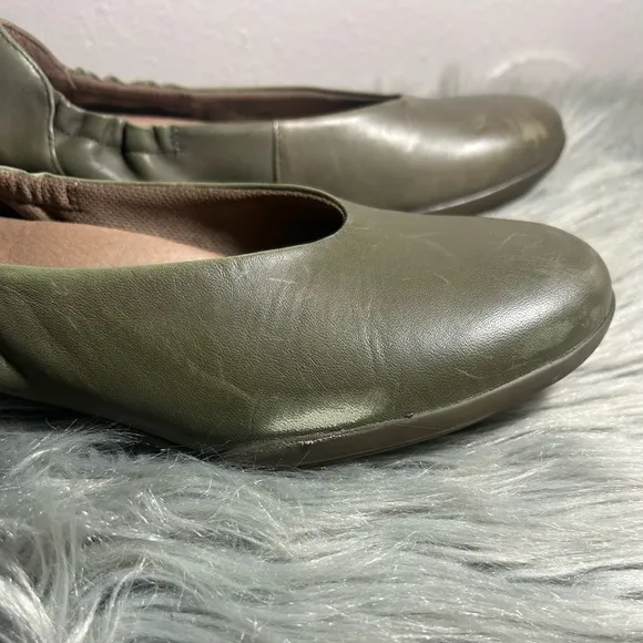 DANSKO Kira Lichen Aniline Calf Women's Green Leather Flats Size EU 38 / US