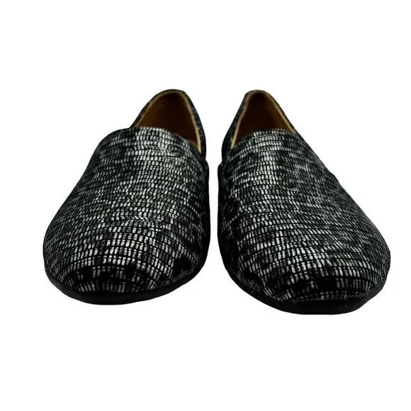 Dansko Larisa Grey Leopard Print Slip On Leather Flats Size 38 (7.5-8)