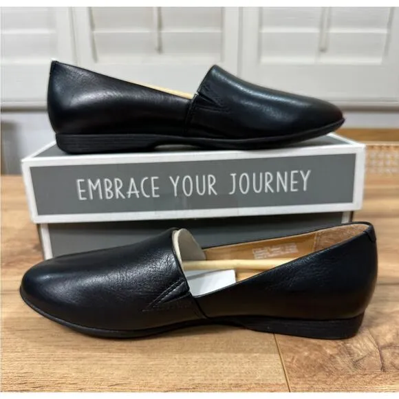 Dansko Larisa Milled Nappa Slip On Flats Black Leather Size 5.5/6 US 36 EU NIB