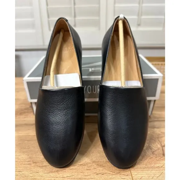 Dansko Larisa Milled Nappa Slip On Flats Black Leather Size 5.5/6 US 36 EU NIB