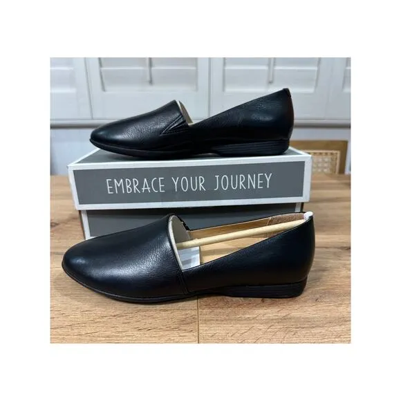 Dansko Larisa Milled Nappa Slip On Flats Black Leather Size 5.5/6 US 36 EU NIB
