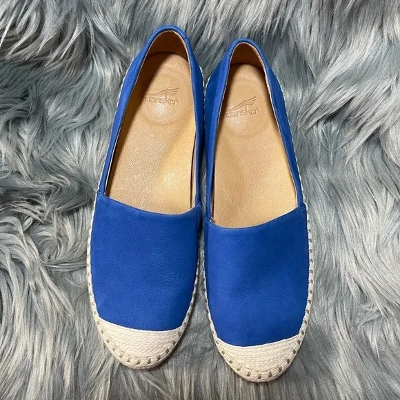 Dansko Lesley Nubuck Espadrille Flats in Cobalt Blue Sz. EU37 Sz. 6.5