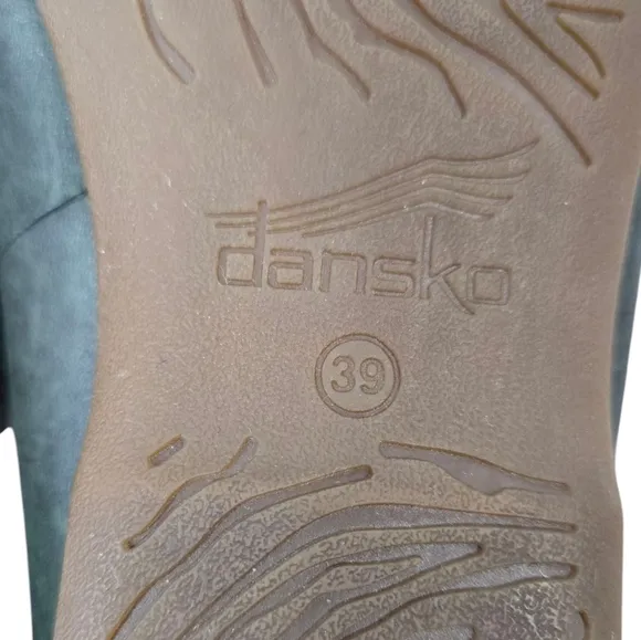 Dansko Lexie Green Leather Slip On Mules