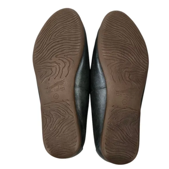 Dansko Lexie Green Leather Slip On Mules