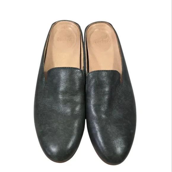 Dansko Lexie Green Leather Slip On Mules
