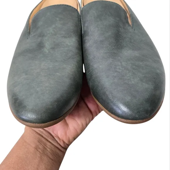 Dansko Lexie Green Leather Slip On Mules