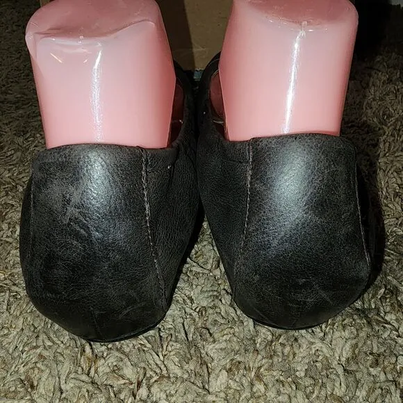 DANSKO LISANNE 9.5/10 Burnished Rust Leather Small Wedge Cap Toe Flats Loafers