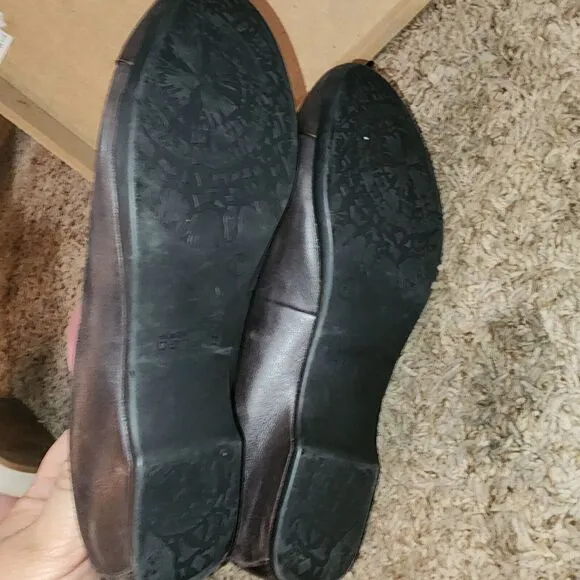 DANSKO LISANNE 9.5/10 Burnished Rust Leather Small Wedge Cap Toe Flats Loafers