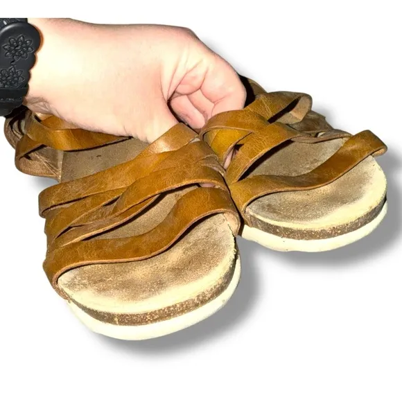 Dansko Mirabella Strappy Brown Leather Sandals Sz 40 EU / 9.5-10 US