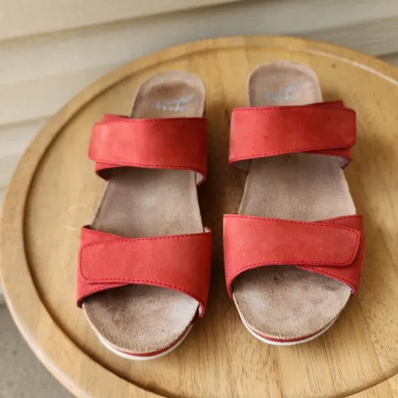 Dansko Vienna slide red sandals