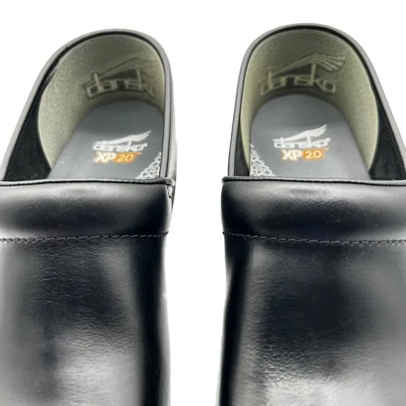 Dansko XP 2.0 8.5 Slip On Work Loafers Black Leather Platform Clog Dress Shoes