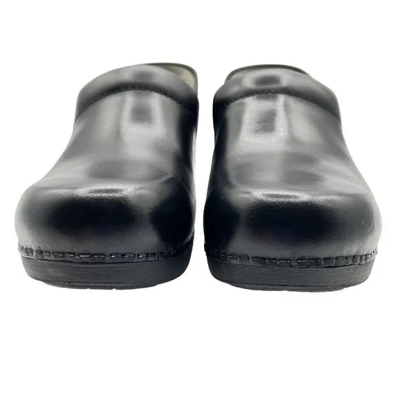 Dansko XP 2.0 8.5 Slip On Work Loafers Black Leather Platform Clog Dress Shoes