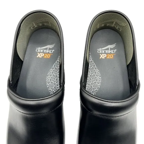 Dansko XP 2.0 8.5 Slip On Work Loafers Black Leather Platform Clog Dress Shoes