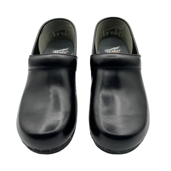 Dansko XP 2.0 8.5 Slip On Work Loafers Black Leather Platform Clog Dress Shoes