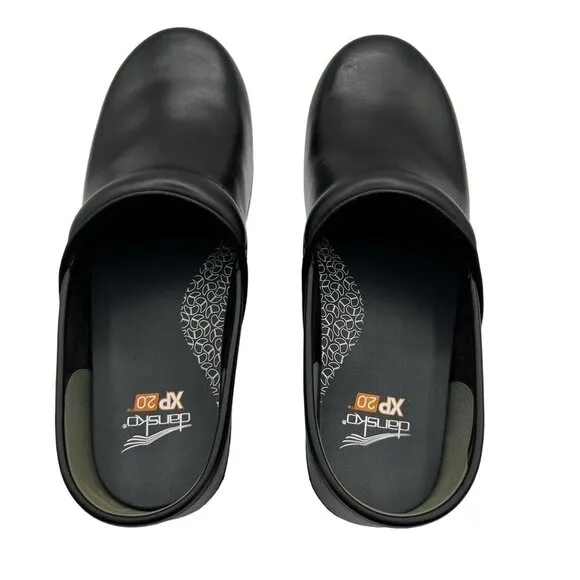 Dansko XP 2.0 8.5 Slip On Work Loafers Black Leather Platform Clog Dress Shoes