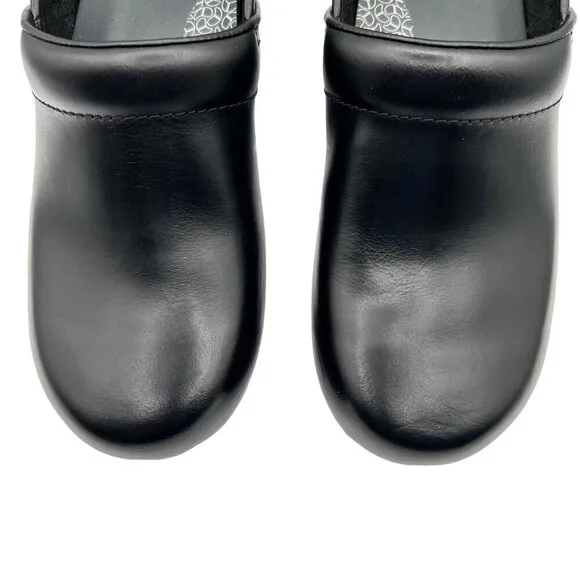 Dansko XP 2.0 8.5 Slip On Work Loafers Black Leather Platform Clog Dress Shoes