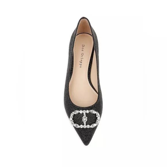 DEE OCLEPPO BALLERINA POINT TOE EMBELLISHED FLATS NWT SZ 7.5