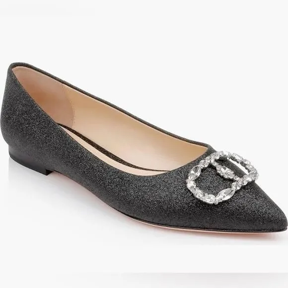 DEE OCLEPPO BALLERINA POINT TOE EMBELLISHED FLATS NWT SZ 7.5