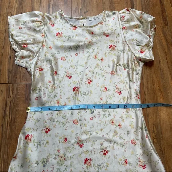 Dôen Jewel Dress in Flowering Meadow 100% Silk Mini Dress Size M