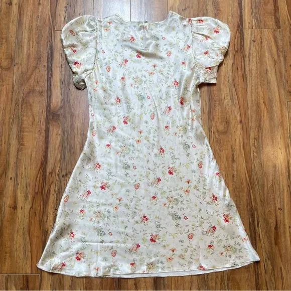 Dôen Jewel Dress in Flowering Meadow 100% Silk Mini Dress Size M