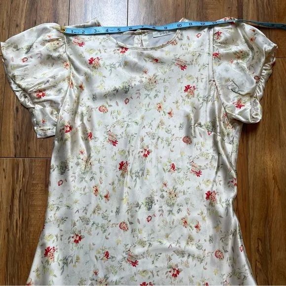 Dôen Jewel Dress in Flowering Meadow 100% Silk Mini Dress Size M