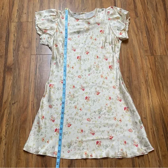 Dôen Jewel Dress in Flowering Meadow 100% Silk Mini Dress Size M