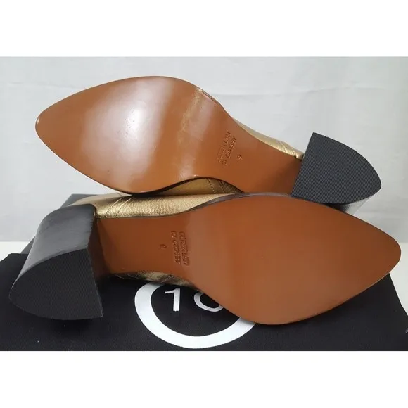 Derek Lam 10 Crosby Raine Cooper Metallic Gold Leather Boots Bootie Sz 9 NIB$395