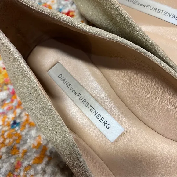Diane von Furstenberg Muted Gold Fringe Loafers