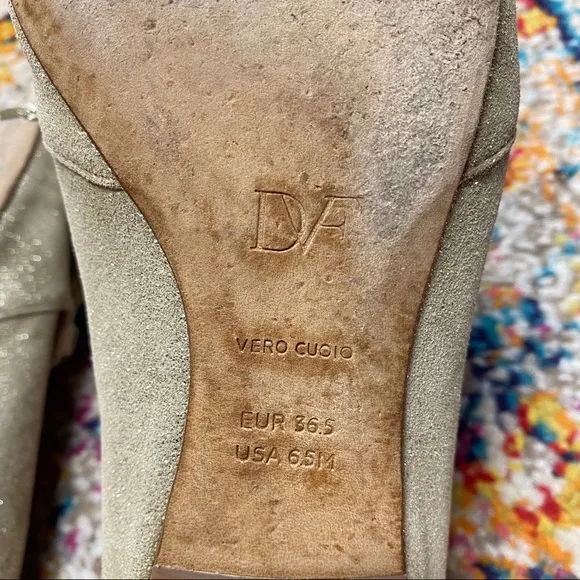 Diane von Furstenberg Muted Gold Fringe Loafers