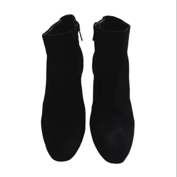 Diane Von Furstenberg Suede Ankles Boots Booties Black Size 9 High Heels DVF