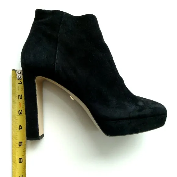 Diane Von Furstenberg Suede Ankles Boots Booties Black Size 9 High Heels DVF