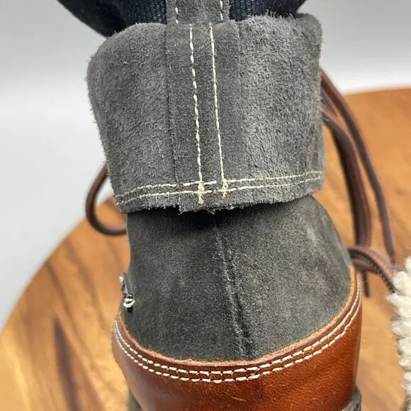 Diesel Boots Womens Size 7 / 37 Suede Leather High Heel Lace Up Booties Khaki