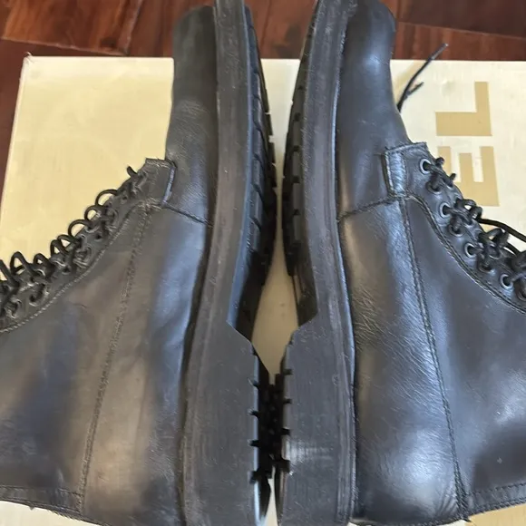 Diesel | Men's Black leather Lace-Up combat Boots