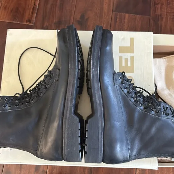 Diesel | Men's Black leather Lace-Up combat Boots