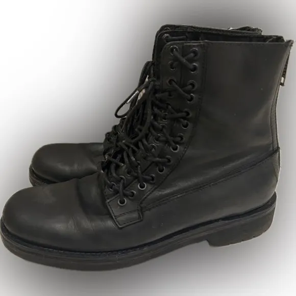 Diesel | Men's Black leather Lace-Up combat Boots