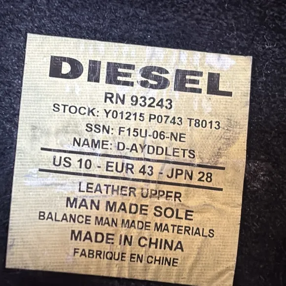 Diesel | Men's Black leather Lace-Up combat Boots