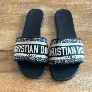 Dior Black and White Slide Sandals size 38.5