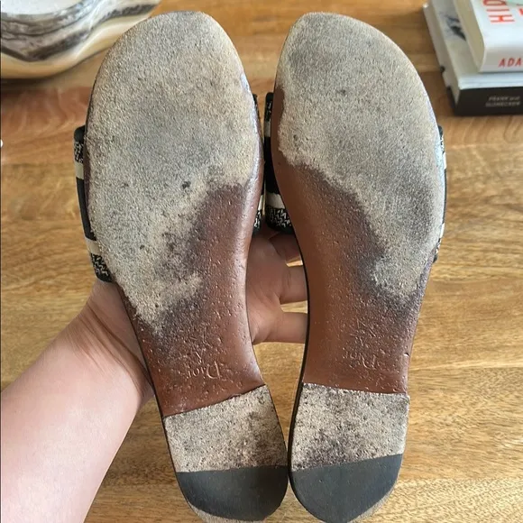 Dior Black and White Slide Sandals size 38.5