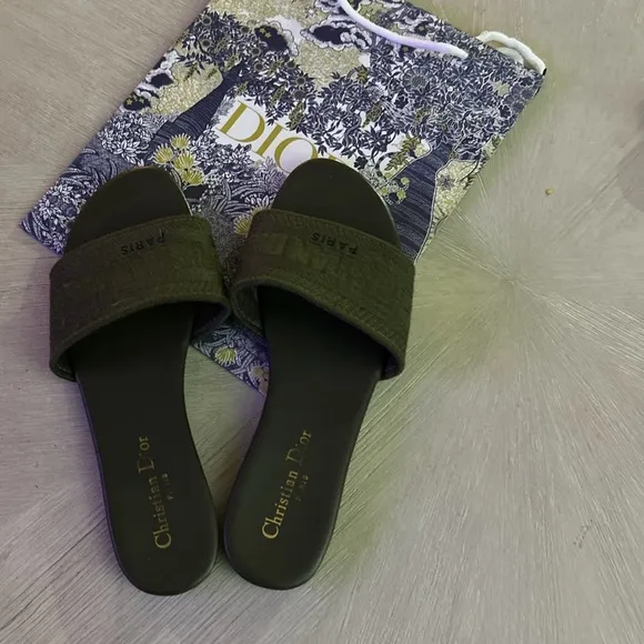 Dior Olive Green Women's Slides