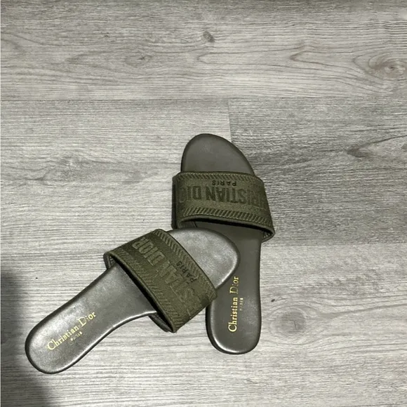Dior Olive Green Women's Slides