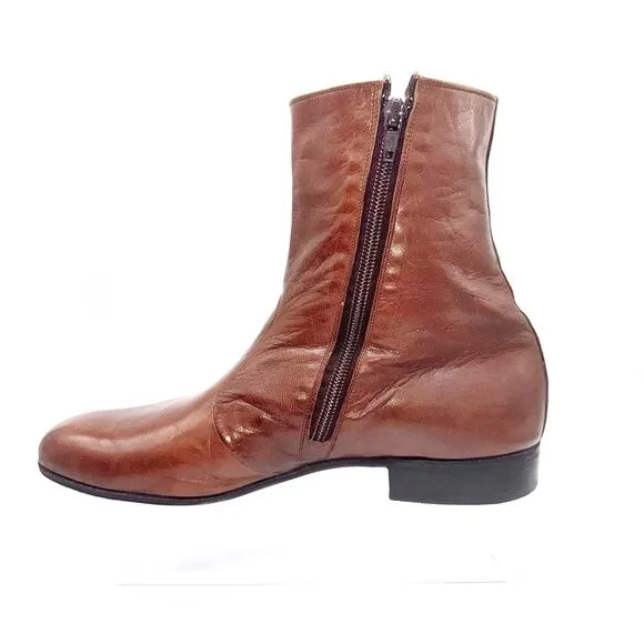 DIOR Vintage Leather Chelsea Boots – Unisex Androgynous Indie Sleaze Classic EUC
