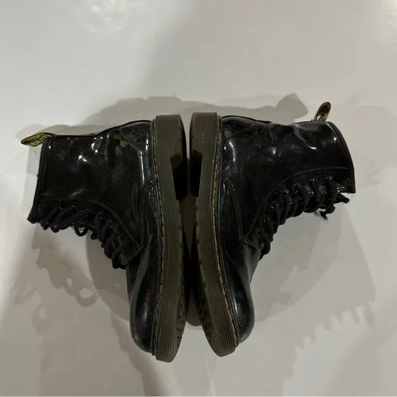Doc‎ Marten 1460 Black Glitter Lace Up Boots Size 4