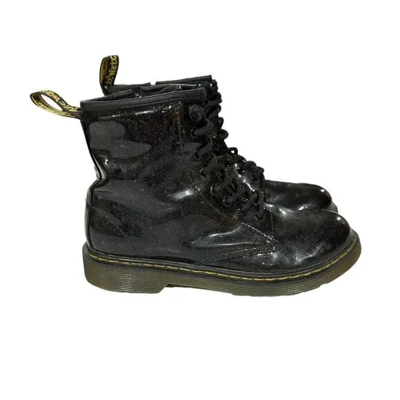 Doc‎ Marten 1460 Black Glitter Lace Up Boots Size 4